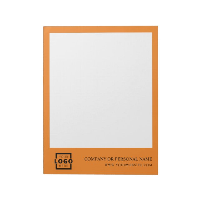 Custom Logo Business Company Branded Gift Orange Notepad (Rotated)