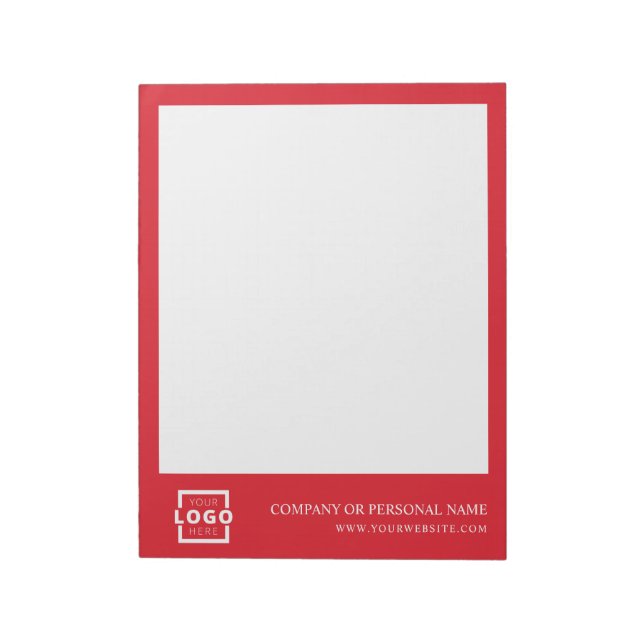 Custom Logo Business Company Branded Gift Red Notepad (Rotated)