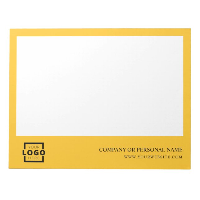 Custom Logo Business Company Branded Gift Yellow Notepad (Front)
