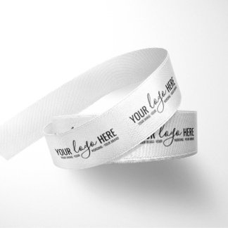 Custom Logo Business Company Branded Packaging Satin Ribbon