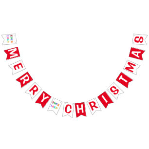 Custom Logo Business Company Christmas Party Bunting