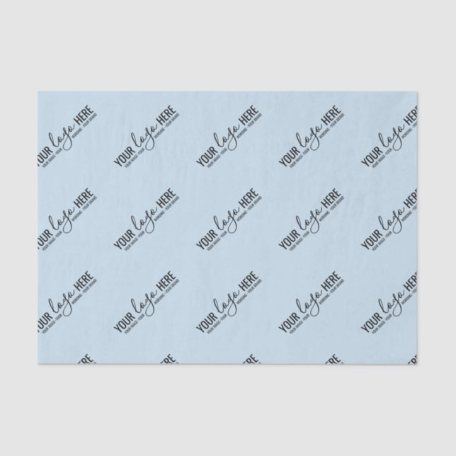 Custom Logo Business Company Packaging Pastel Blue Tissue Paper (Front)