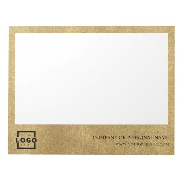 Custom Logo Business Company Promotional Gift Gold Notepad (Front)