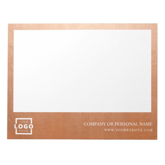 Custom Logo Business Company Promotional Rose Gold Notepad (Front)