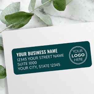 Custom Logo Business Company Teal Return Address Label