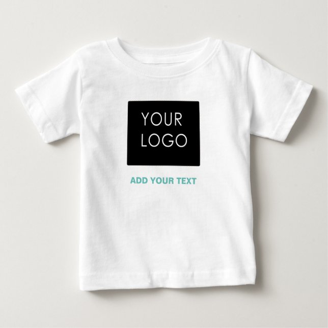 Custom Logo Business Company White Baby T-Shirt (Front)