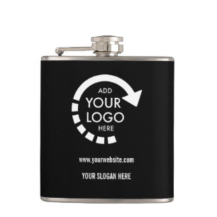 Custom logo business corporate Modern Black Hip Flask