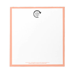 Custom Logo Business Corporate   Peach Coral Notepad