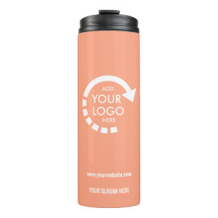 Custom logo business corporate   Peach Coral Thermal Tumbler
