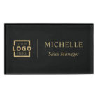 Custom Logo Business Employee Staff Name Black