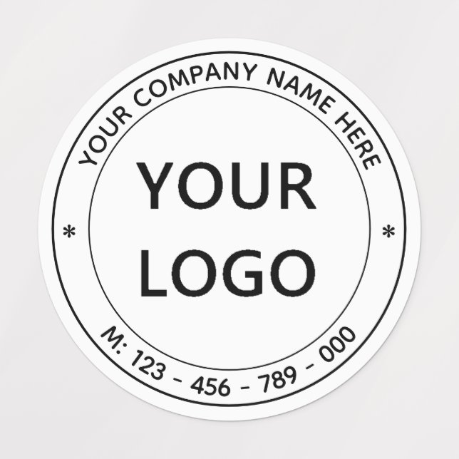 Custom Logo Business Name Info Personalised Labels (Design 1)