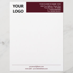 Custom Logo Business Office Letterhead Your Colour