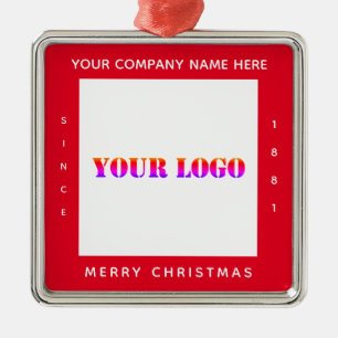 Custom Logo Business Office Personalised Christmas Metal Ornament