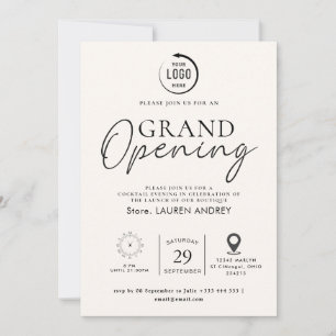 Custom Logo Business Open House Invitation
