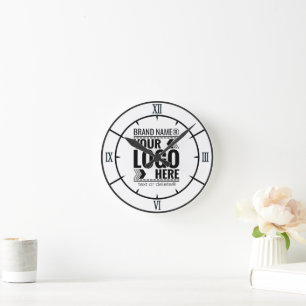 Custom Logo, Business or Brand Logo Personalised Round Clock
