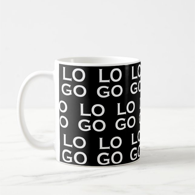 Custom Logo Business or Company on Black Coffee Mug (Left)