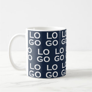 Custom Logo Business or Company on Navy Blue Coffee Mug