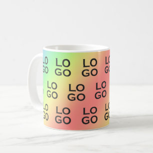 Custom Logo Business or Company on Rainbow Coffee Mug