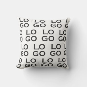 Custom Logo Business or Company on White Cushion
