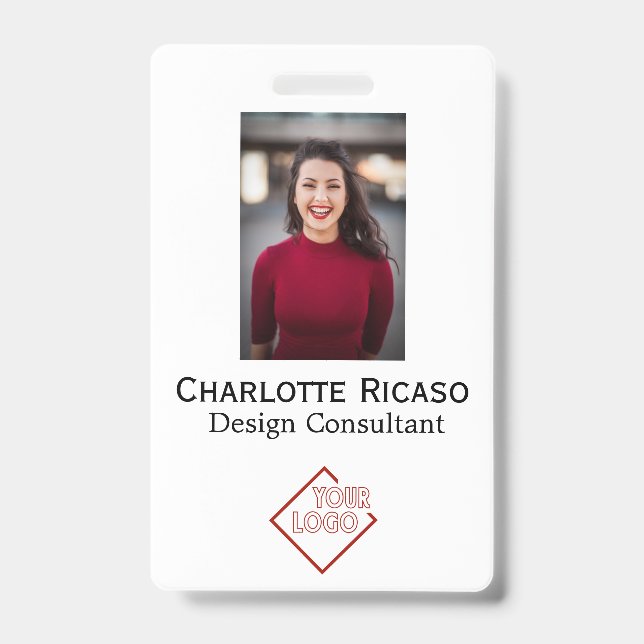 Custom Logo Business Personalised ID Badge (Front)