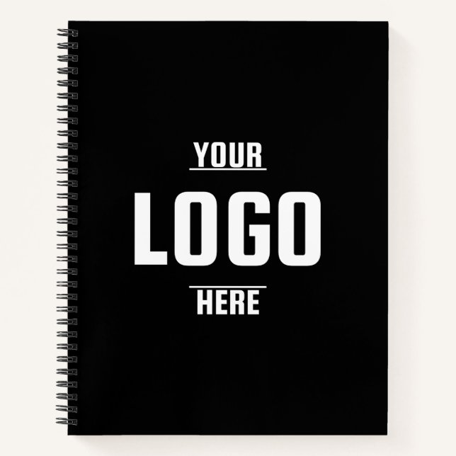Custom Logo Business Promotional Black  Notebook (Front)