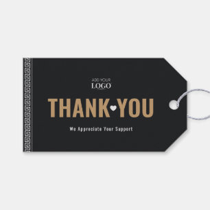 Custom Logo Business QR Code Thank You Greek Key Gift Tags