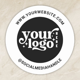 Custom Logo Business Social Media Create Your Own Classic Round Sticker