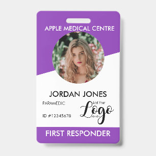 custom logo business staff Photo Security purple ID Badge