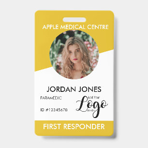 custom logo business staff Photo Security yellow ID Badge