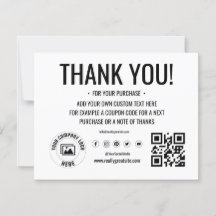 Custom Logo Business Thank You Card