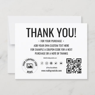 Custom Logo Business Thank You Card