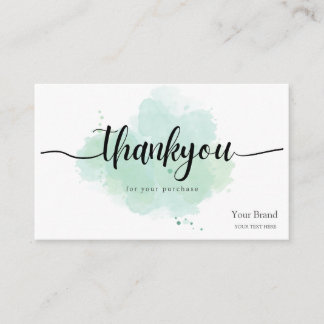 Custom logo business thank you for your purchase business card