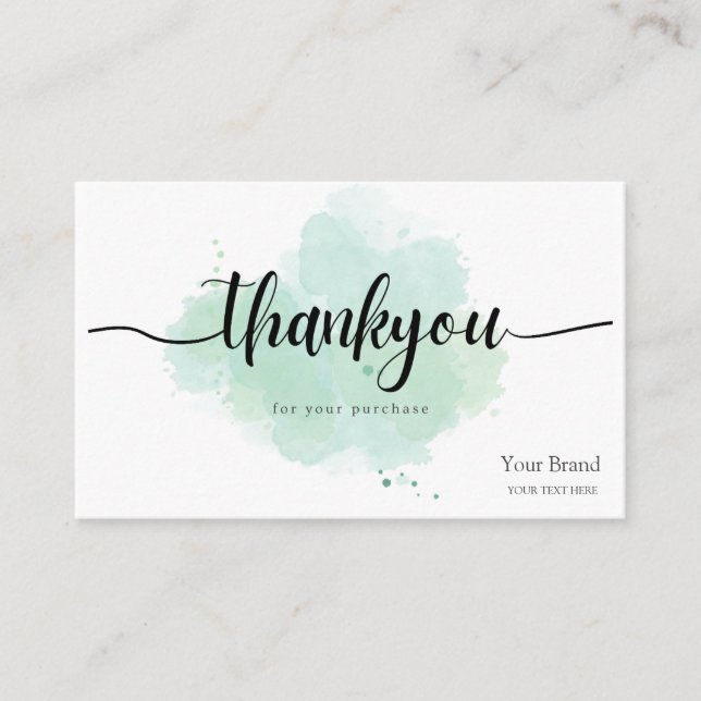 Custom logo business thank you for your purchase card (Front)