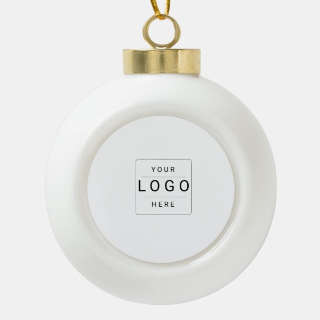 Custom Logo Ceramic Ball Christmas Ornament (Front)