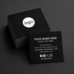 custom logo circle minimalist professional black square business card