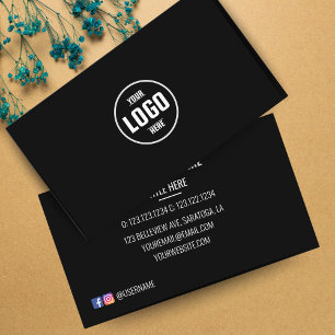 Custom Logo Circle Modern Minimalist Black and Whi Business Card