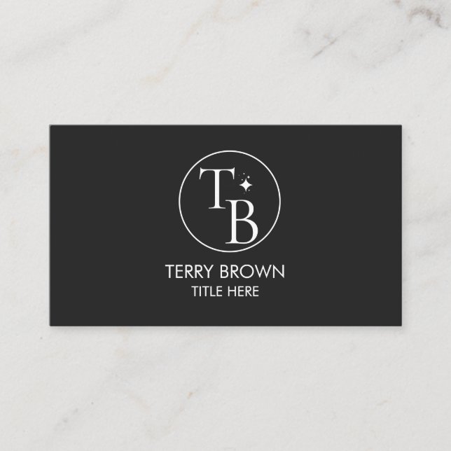 Custom Logo Circle Professional Black Business Card (Front)