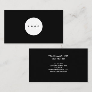 Custom logo circle professional black  business card
