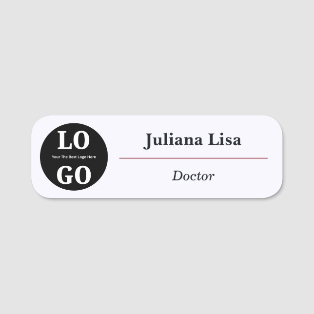 Custom Logo Clinic Employee Magnetic  Name Tag (Front)