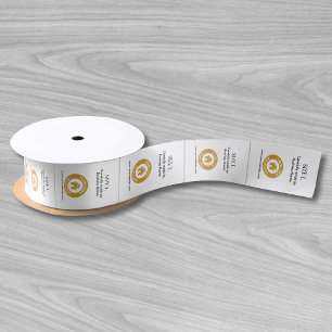 Custom Logo Clothing Garment Product Labels White Satin Ribbon