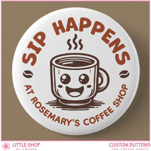 Custom Logo Coffee Shop Café 6 Cm Round Badge