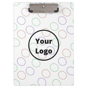 Custom logo colorful circles on white clipboard