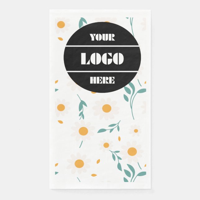 Custom Logo Colourful Flower Pattern Party Napkin (Front)