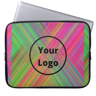 Custom logo colourful lines laptop sleeve