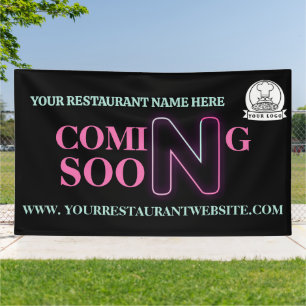 Custom Logo Coming Soon Restaurant Business Banner