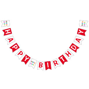 Custom Logo Company Birthday Party Bunting Flags