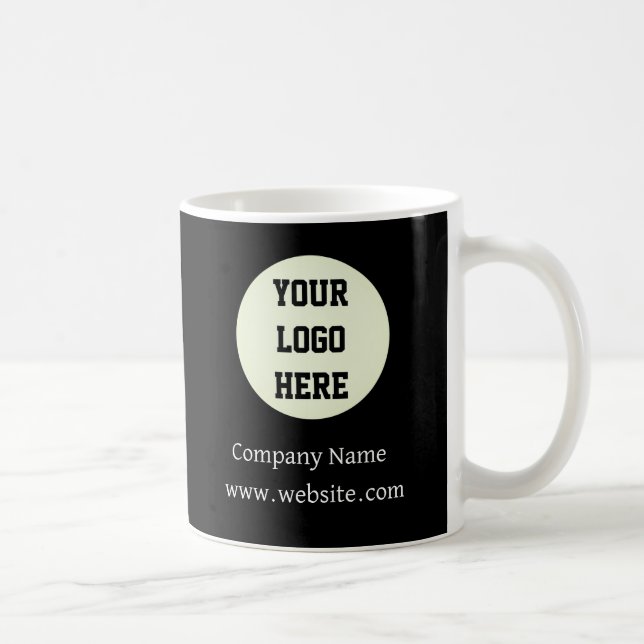 Custom Logo Company Black Business Corporate Coffee Mug (Right)