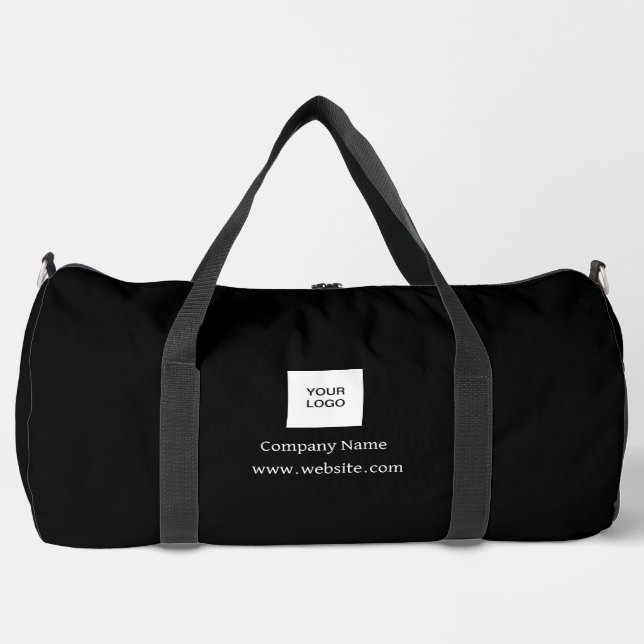 Custom Logo Company Black Business Corporate Duffle Bag (Front)
