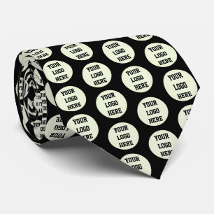 Custom Logo Company Black Business Corporate Tie