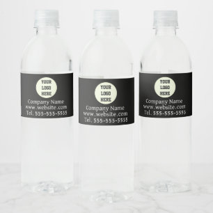 Custom Logo Company Black Business Corporate Water Bottle Label